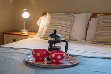 Coffee in bed, perfect.