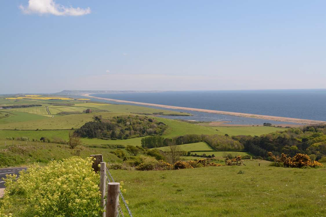 The Jurassic Coast road between Portland and Bridport is stunning in both directions, Chesil beach and the fleet lagoon are in view.