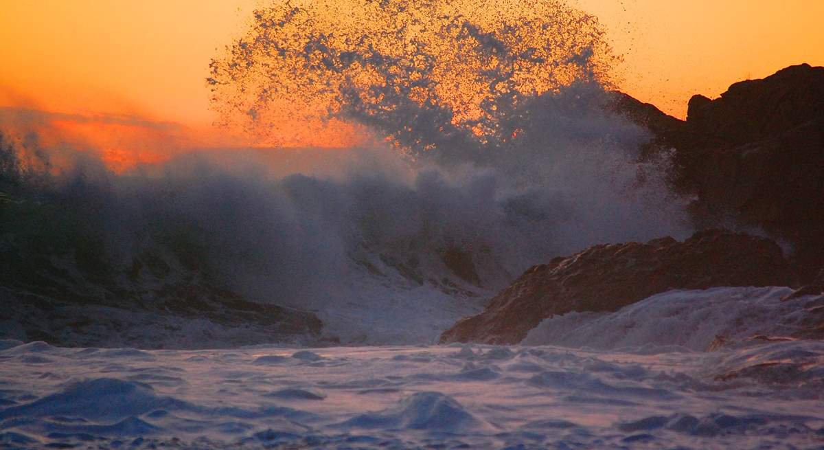 Stormy evening seas at Rinsey.