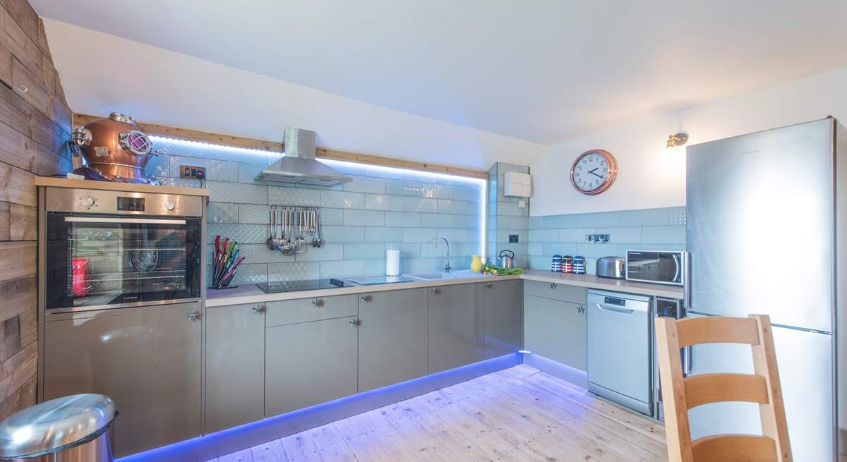 The well-equipped kitchen-area on the first floor.