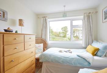 The lovely views can also be admired from the twin bedroom. 