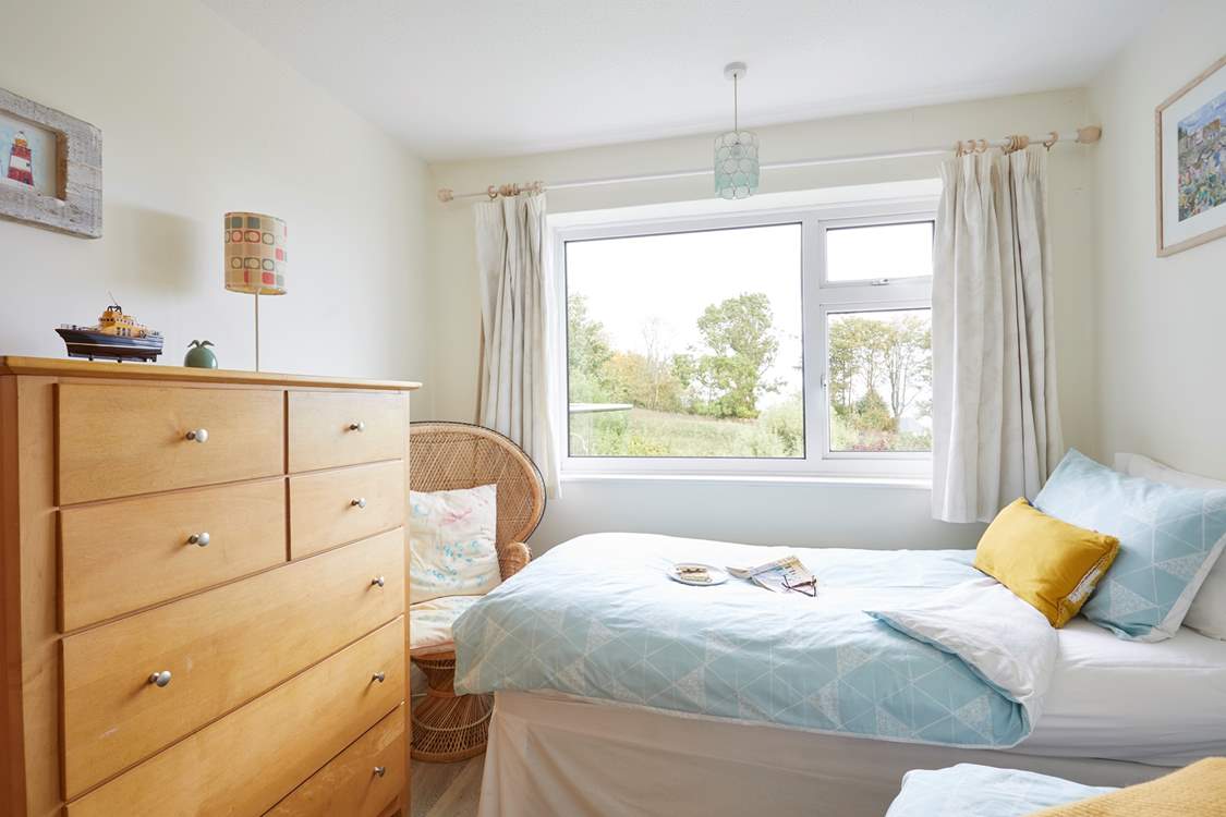 The lovely views can also be admired from the twin bedroom.