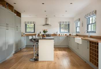 A well-equipped and sociable kitchen.