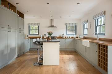 A well-equipped and sociable kitchen.