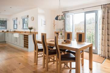 Dining for six, this is where you enter the cottage.