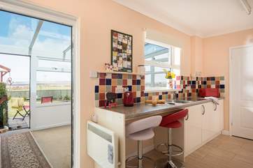 From the kitchen you can still enjoy those wonderful views.