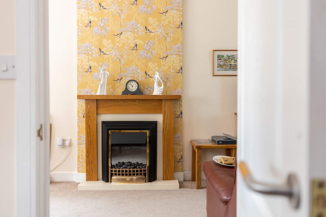 Snuggle around the toasty fireplace in the evenings.