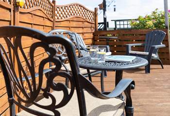 Enjoy a spot of al fresco dining in the outside seating area.