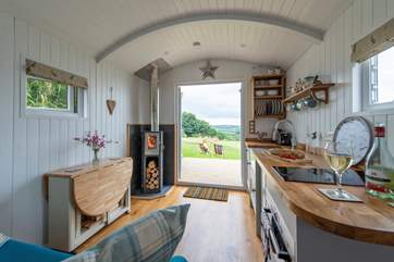 The wood-burner will keep you toasty and warm in the cooler months.