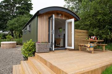 Just a few steps away is your very own hot tub!