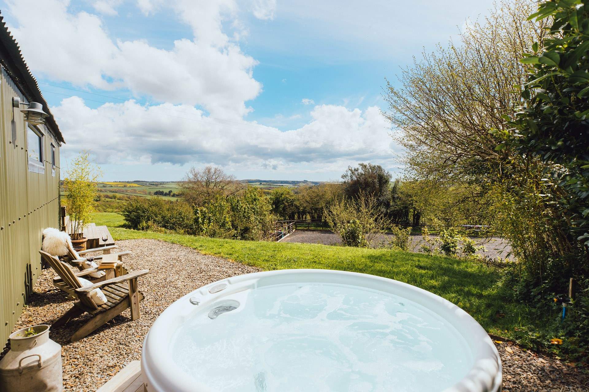 The hot tub is the perfect place to soak up the breathtaking views