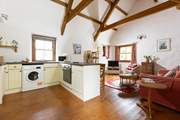 The well-equipped kitchen in the open plan living space.