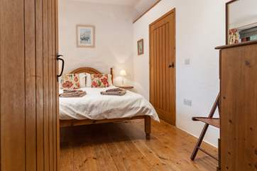 Calming tones in the bedroom.