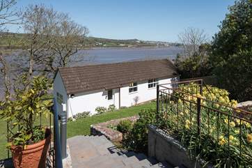 Looking down the steps to the annexe.