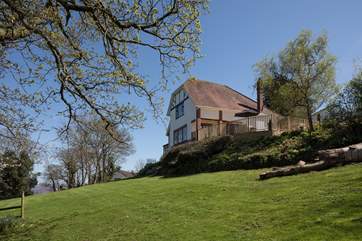 Looking back up at Meadowcliff from the bottom of the garden.