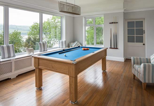 The games-room houses this wonderful pool table. Hours of fun to be had here whilst looking out over the water.