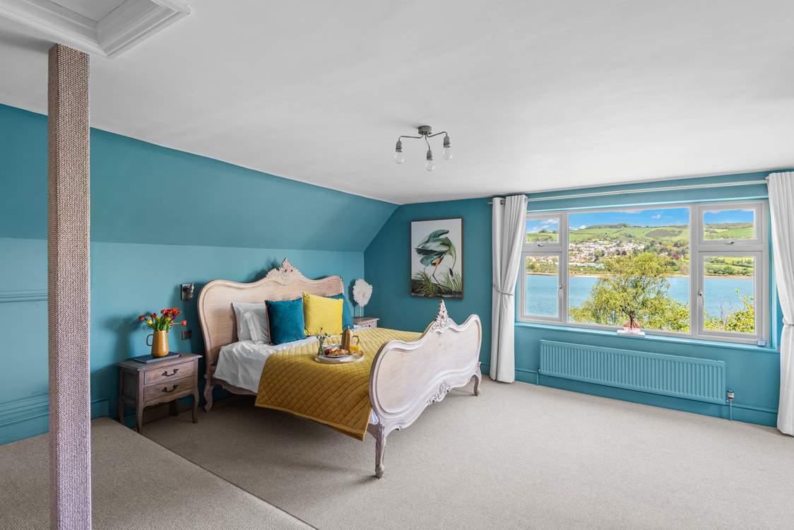 Each bedroom is luxuriously furnished. This is the beautiful main bedroom.
