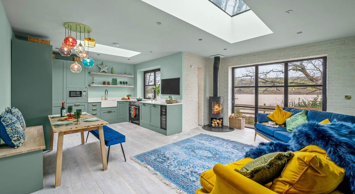 The glorious open plan living area. Such a colourful and vibrant enviroment.