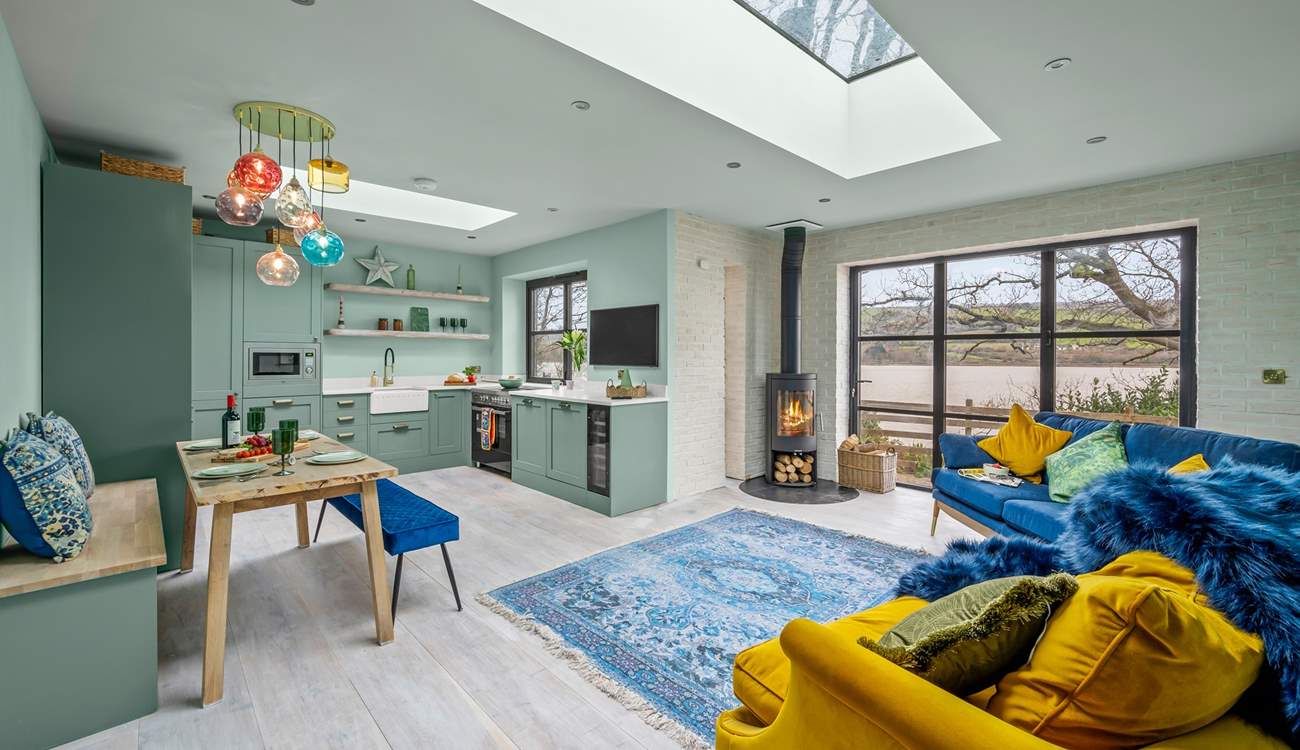 The glorious open plan living area. Such a colourful and vibrant enviroment.