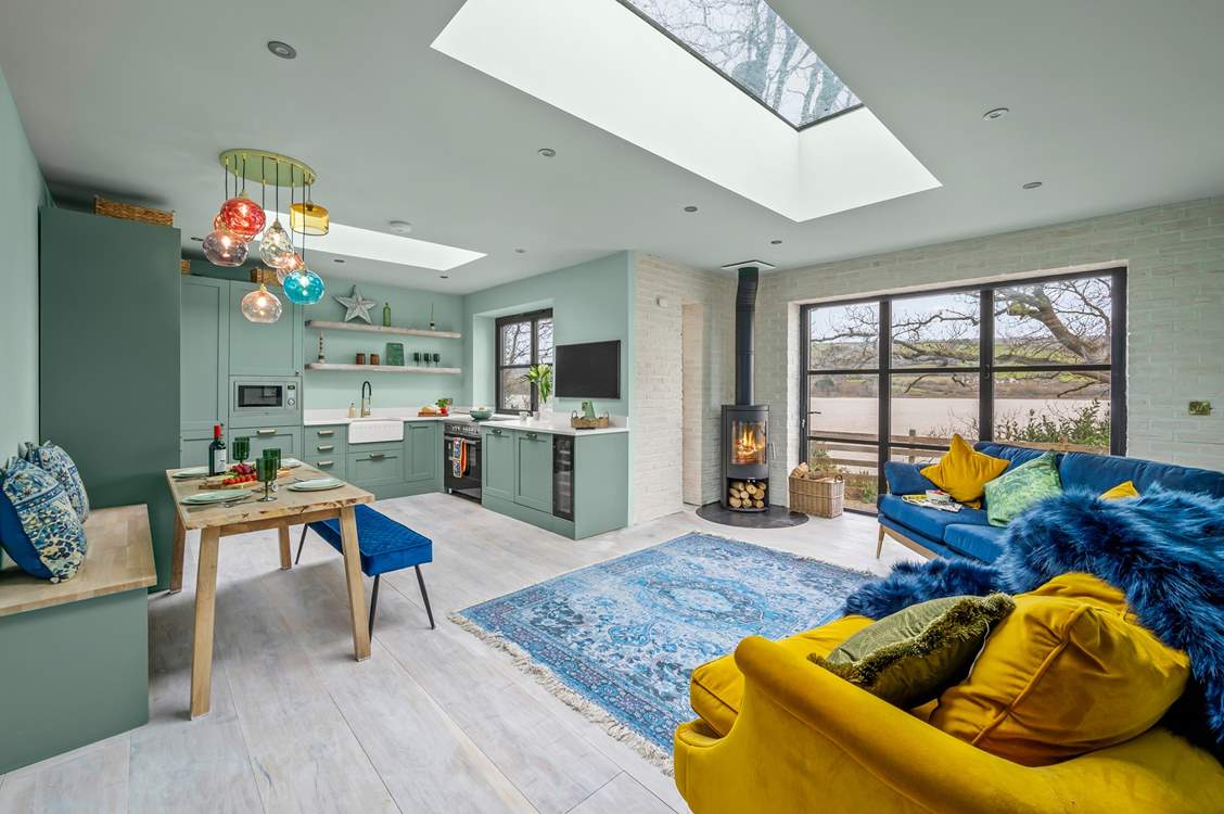 The glorious open plan living area. Such a colourful and vibrant enviroment.
