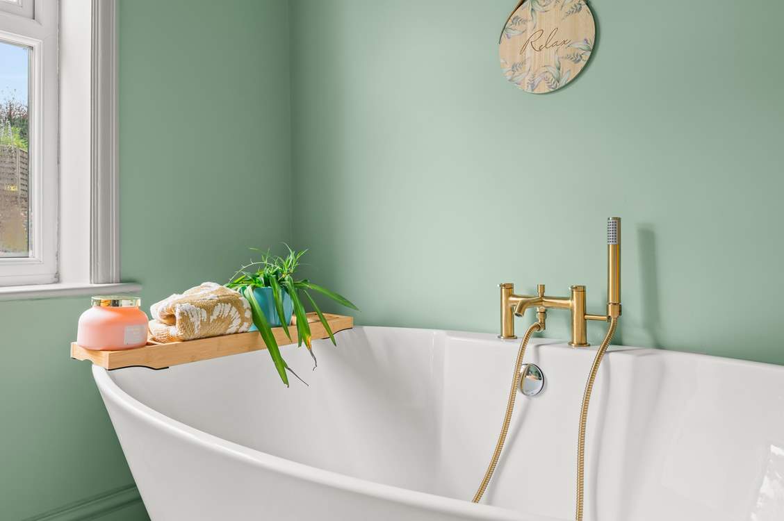 Relax in this fabulous tub.