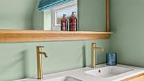 Twin sinks. No need for a fall out at teeth brushing time!