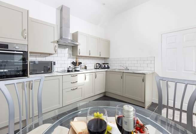 The light and airy kitchen at Buzzard's Rise. 