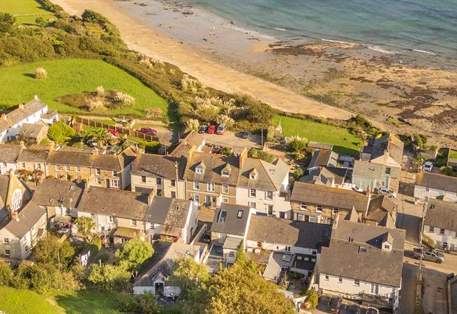 An aerial view of this special place, The Old School Room can be seen at the bottom of this picture with its expanse of lawn.