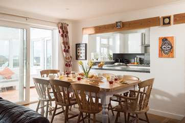 You can be cooking and still join in with the fun in the lovely open plan kitchen.