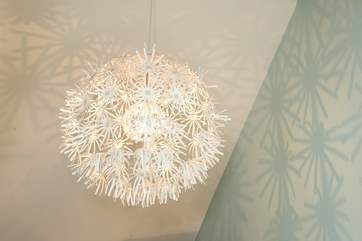 The fabulous light in bedroom 1.
