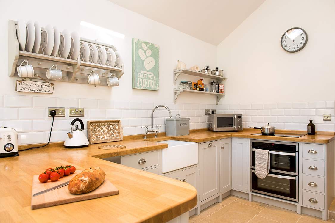 The bespoke hand-built kitchen.