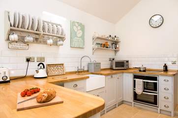The bespoke hand-built kitchen.