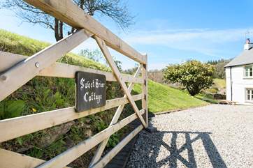 Welcome to Sweet Briar Cottage - the parking is just inside the gateway.