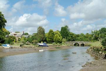 The ancient stone bridge in the village.