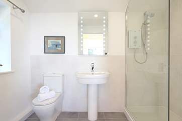 There is a large double shower.