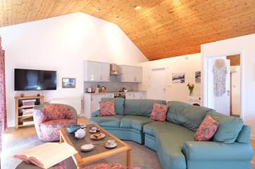 Light and airy with high ceilings there is plenty of space in the open plan living-area.