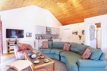 Light and airy with high ceilings there is plenty of space in the open plan living-area.