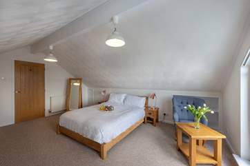 The master bedroom. This room also has access to the roof terrace and amazing views.
