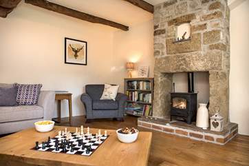 Of course there's a wood-burner - a welcome sight on chillier days.