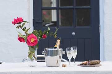 Treats on the private terrace.