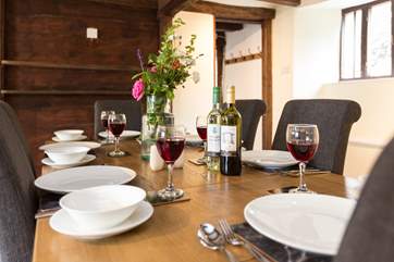 You can stroll to the local pub for supper but if you want to eat in, the dining-room is just perfect for a celebration or simply a happy holiday meal.