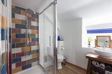 The family shower-room offers an excellent large shower.