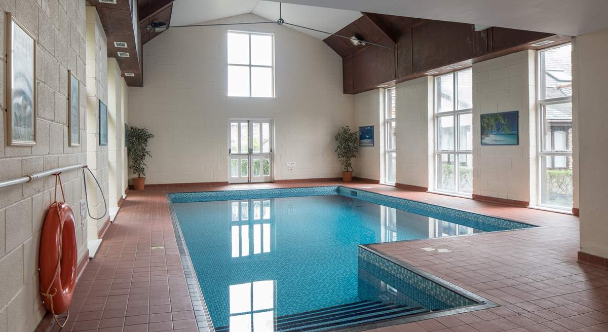 If the outdoor pool doesn't tickle your fancy, this large indoor heated pool is also available.