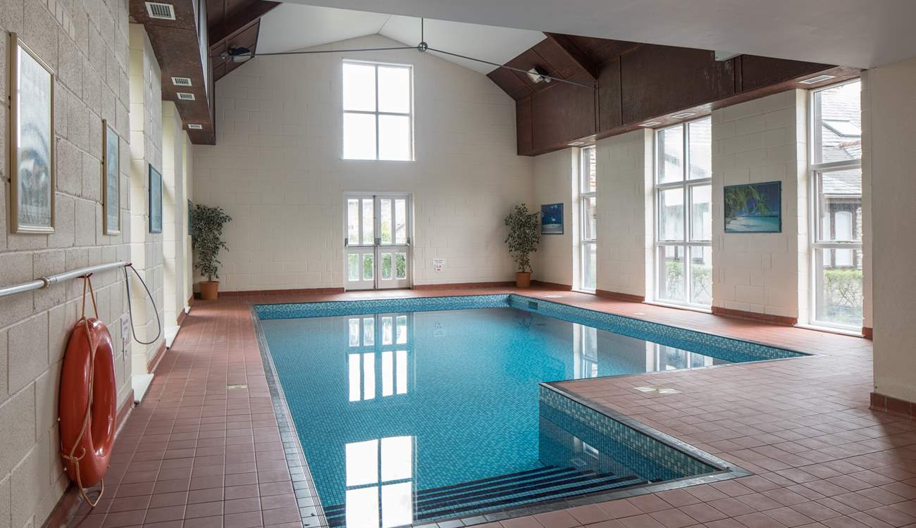 If the outdoor pool doesn't tickle your fancy, this large indoor heated pool is also available.