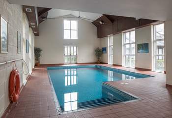 If the outdoor pool doesn't tickle your fancy, this large indoor heated pool is also available.