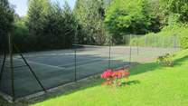 Another view of the well-maintained tennis court.