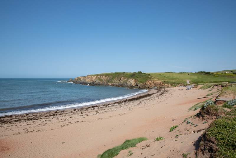 Thurlestone Sands is pretty as a picture postcard.