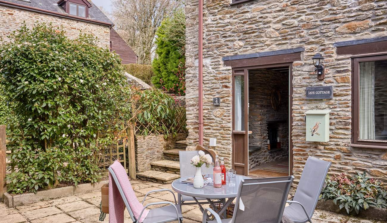 The gorgeous courtyard garden also has a raised courtyard area. 