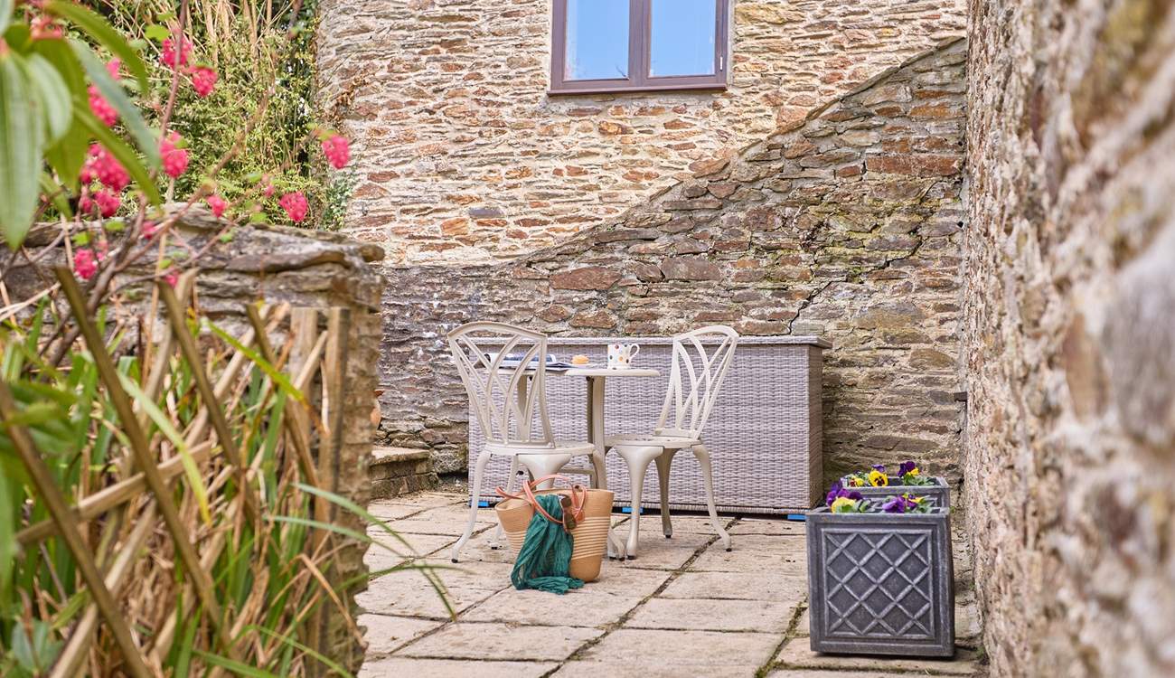 The raised courtyard area.