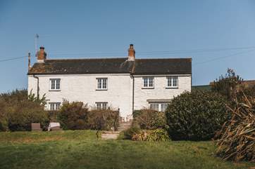 Looking back at White Cottage from the garden.